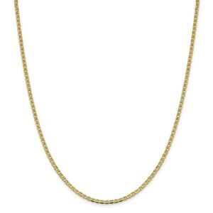 10k Yellow Gold 2.4mm Flat Anchor Chain Necklace, 20 Inch